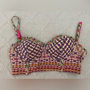 pinkerton patchwork bralette Anthropologie 34B corset bra